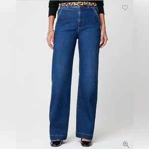 J. Crew Factory Dark Blue High-Rise Trouser Jeans